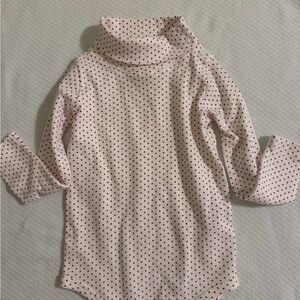 T.B.B.C Long Sleeve Turtleneck Bodysuit - White with Red Polka Dots NWOT